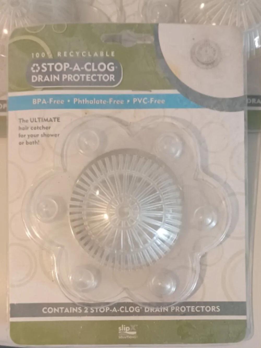 NEW NWT Stop A Clog Drain Protectors Hair Catchers PVC free Qty 3